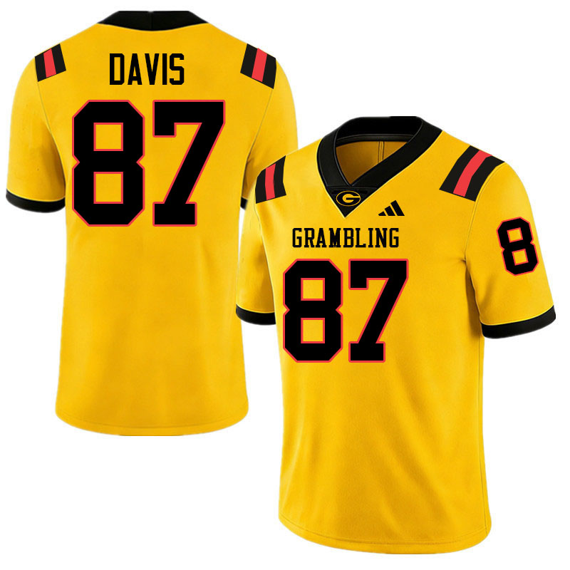Grambling State Tigers #87 Willie Davis College Football Jerseys,Uniforms-Gold